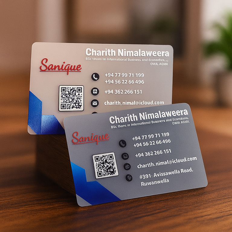 PVC Translucent Business Card PVC Translucent Business Card