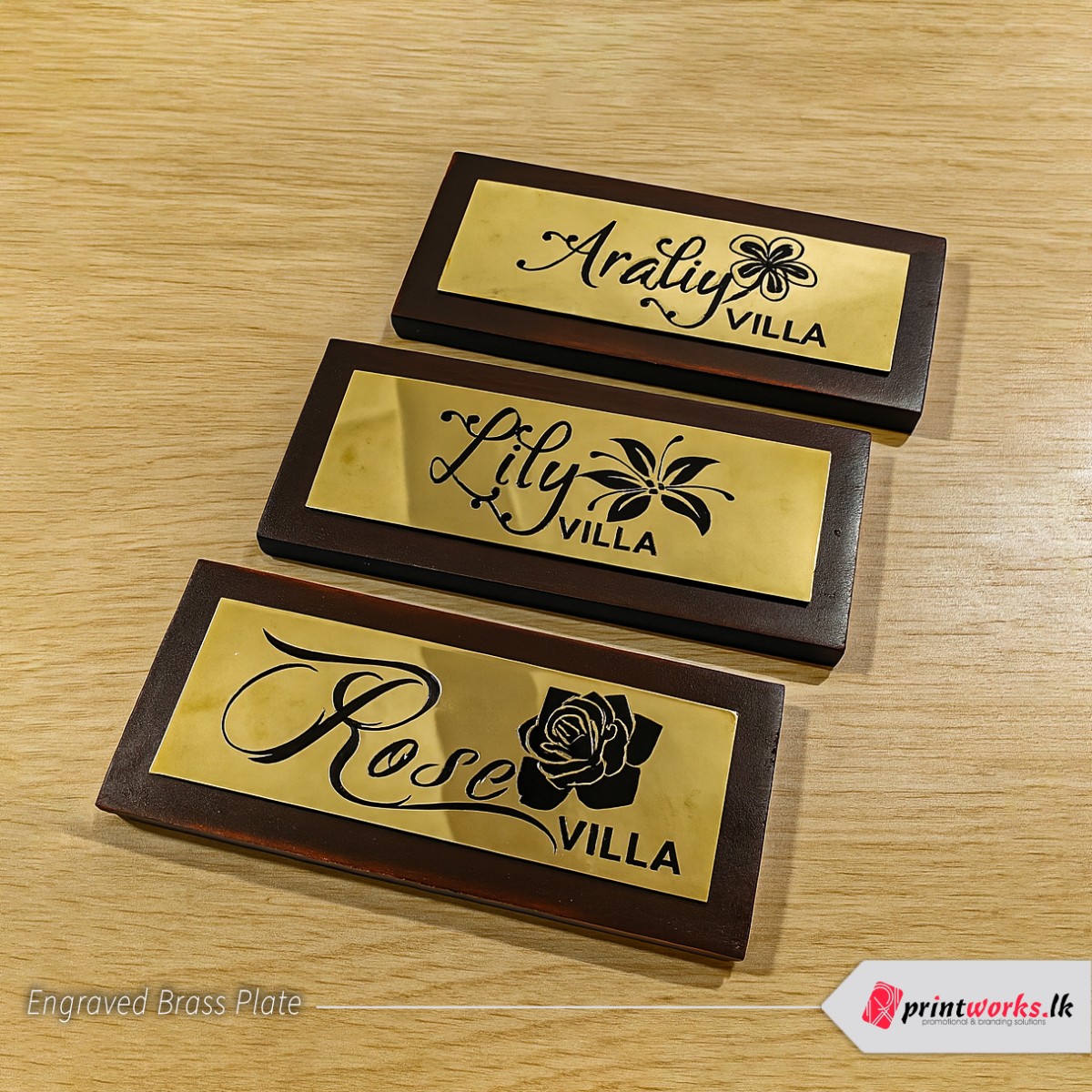 Brass engraved name plate