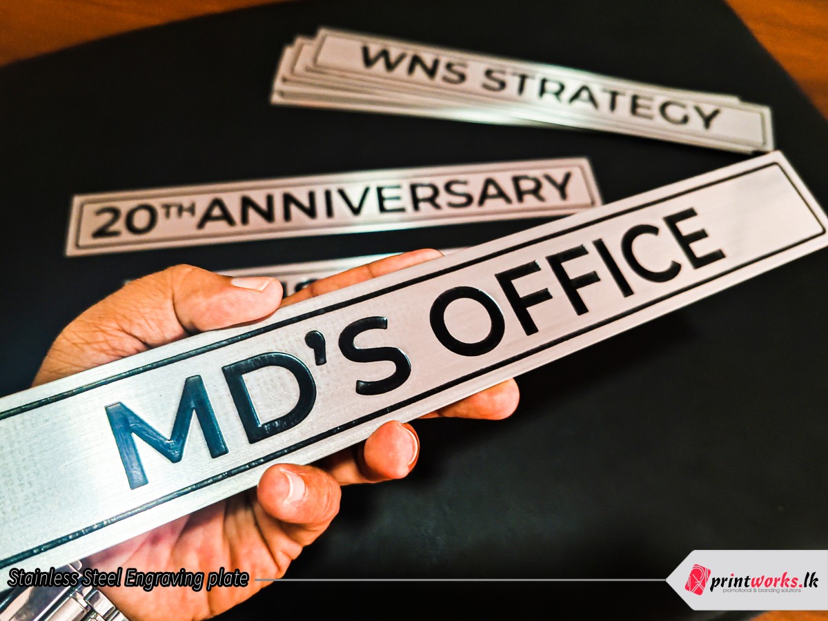 stainless steel engraved name plate