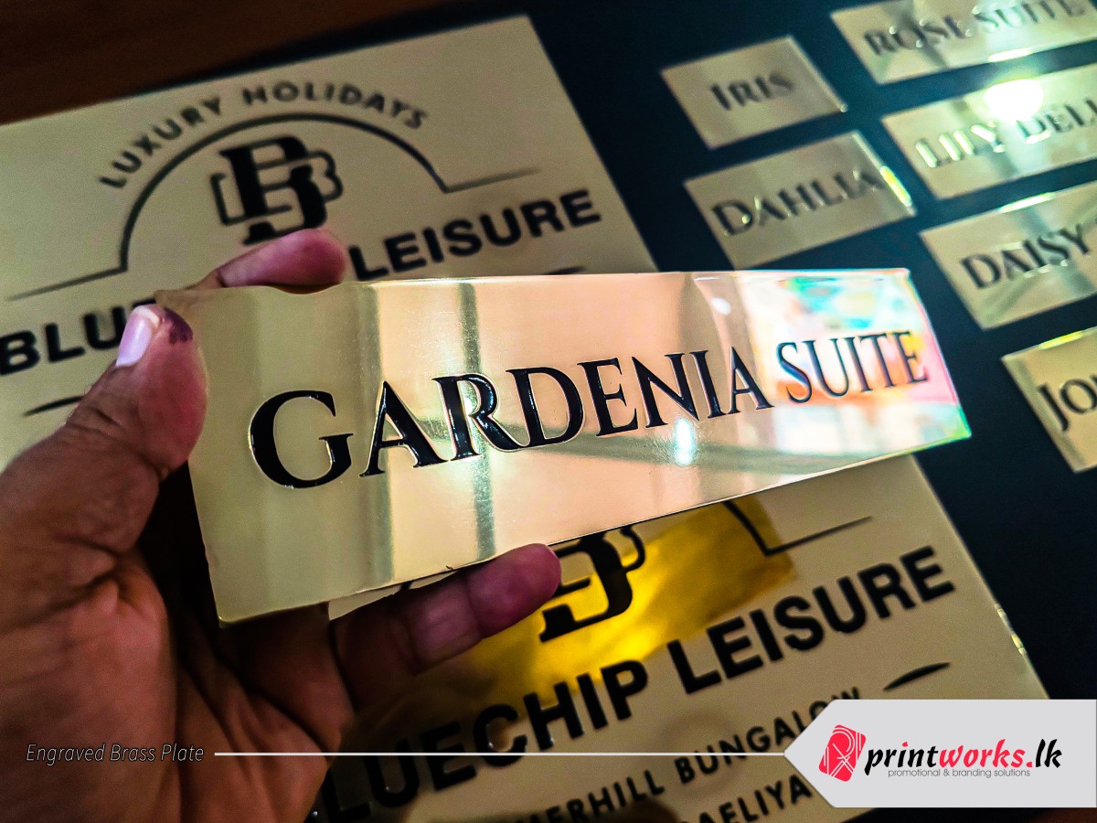 Brass engraved name plate