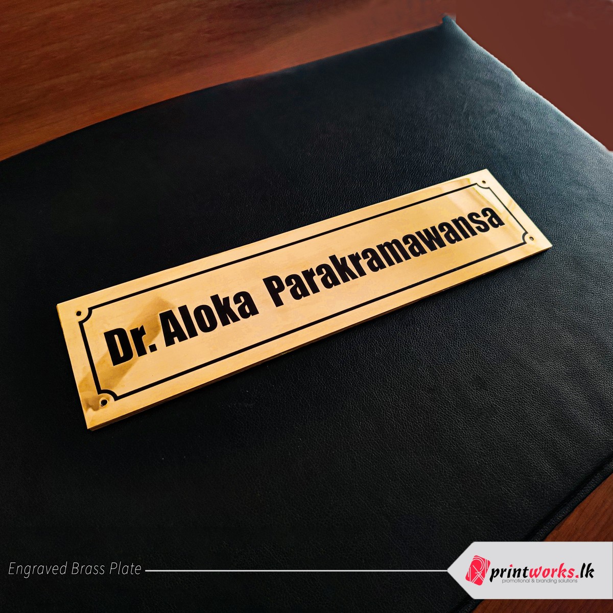 Brass engraved name plate