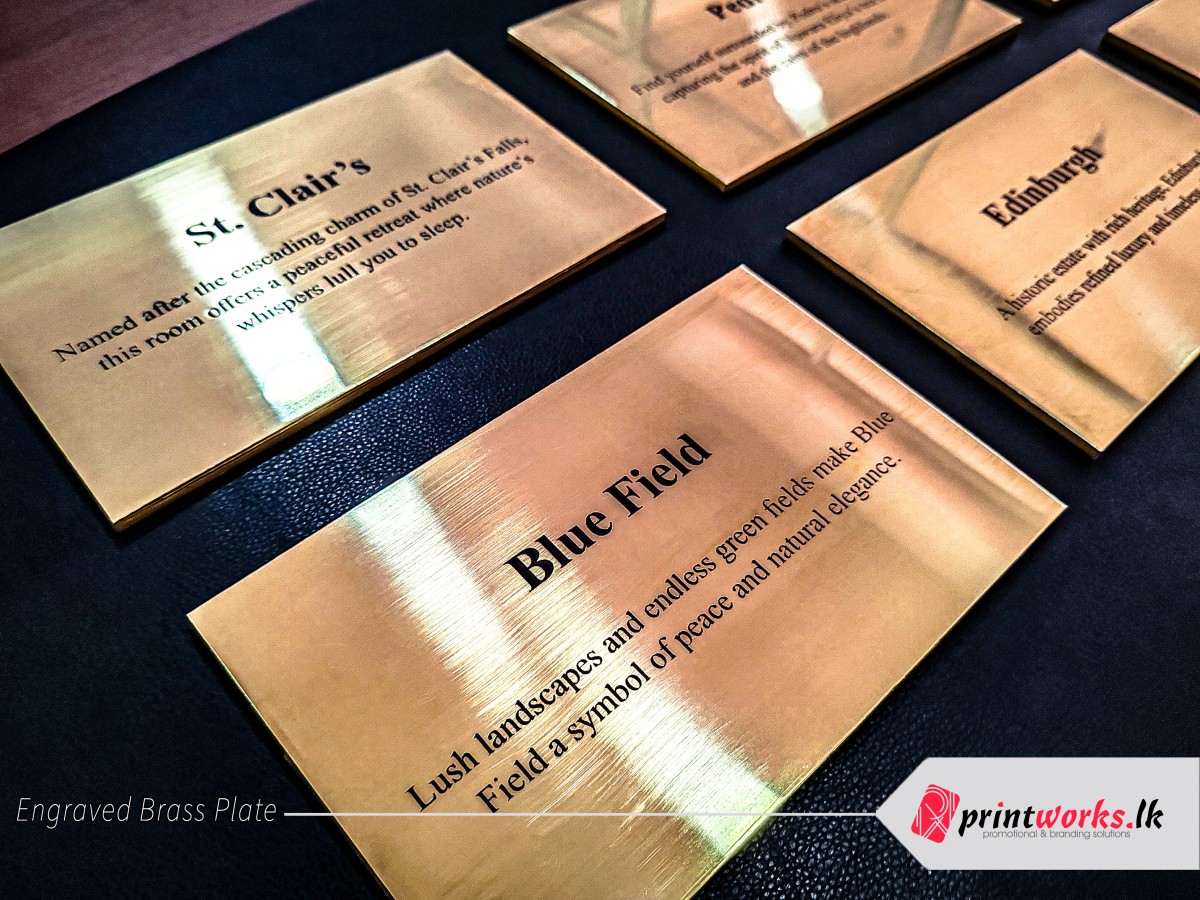 Brass engraved name plate