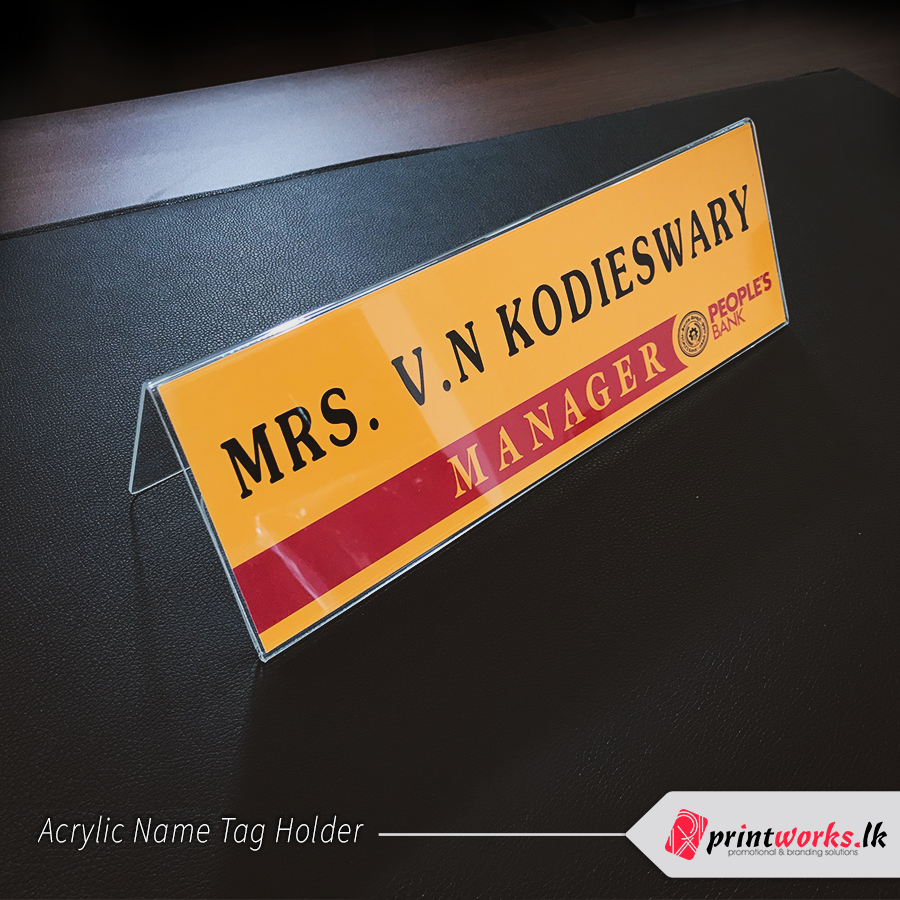 acrylic name plate holder